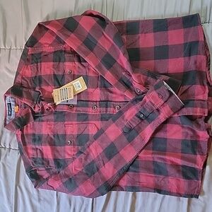 Tailor Vintage Mens Medium Red&Black Buffalo Plaid Flannel